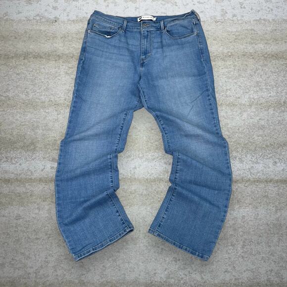 Vintage Y2K Levis Jeans 505 Womens 14 Regular Straight Fit Light Wash Red Tab - Picture 2 of 4